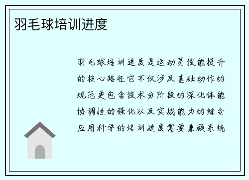 羽毛球培训进度